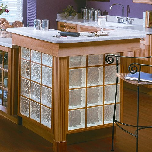 glass block kitchen island