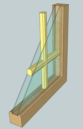 grille in between glass window section