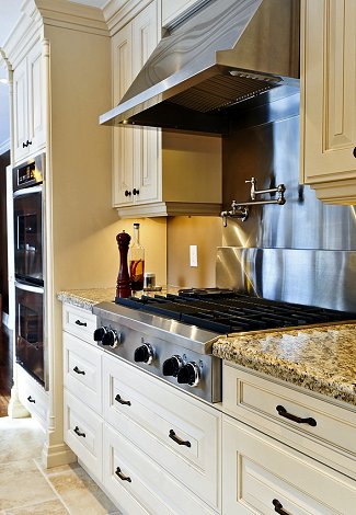 stainless stove top and hood