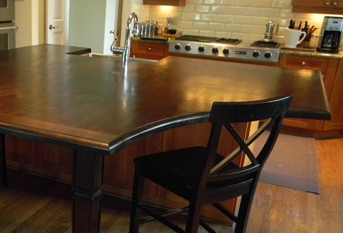 wood countertop island