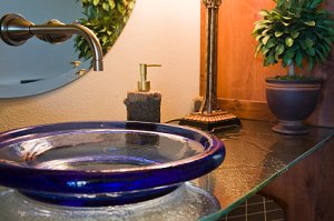 glass bathroom sink
